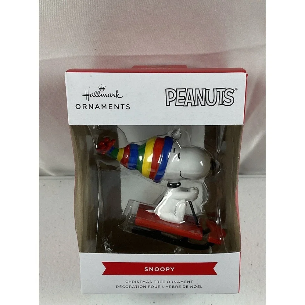 2021 Hallmark Red Box Christmas Tree Ornament  PEANUTS SNOOPY  -